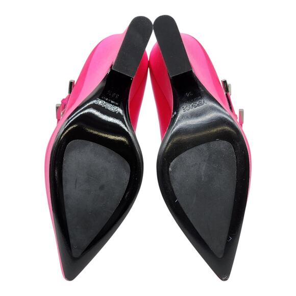 Versace Tempest Strappy Satin Platform Pumps in Pink EU 38 US 8 NWB $1445 - Picture 9 of 10